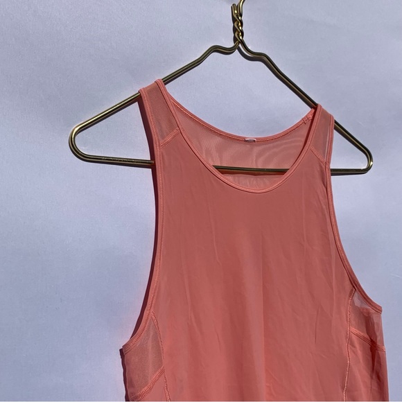 Lululemon Sculpt Tank II Light Lava Style W1NAWS Peach Mesh Tank Top Size 2 - Picture 5 of 11